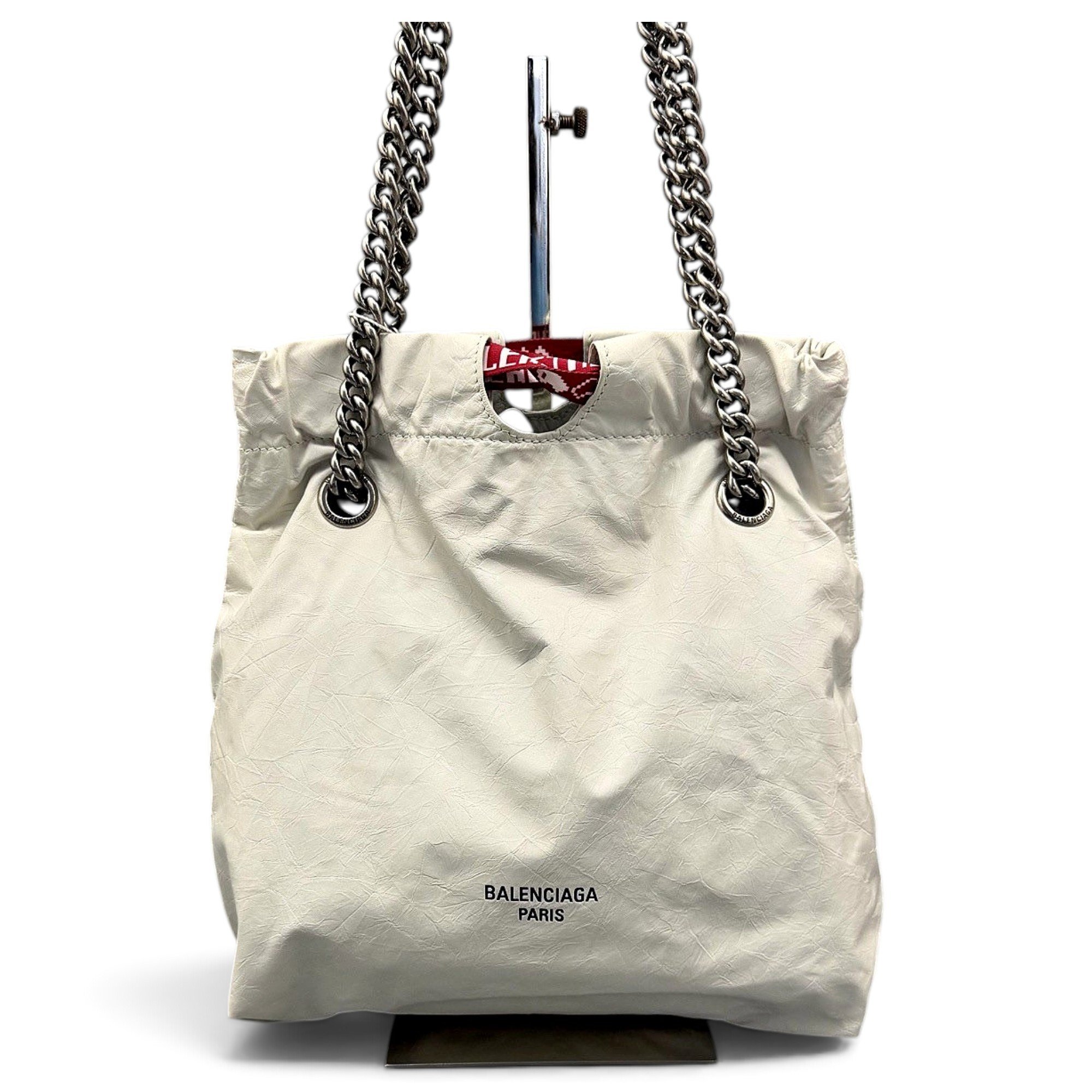 Crush leather handbag