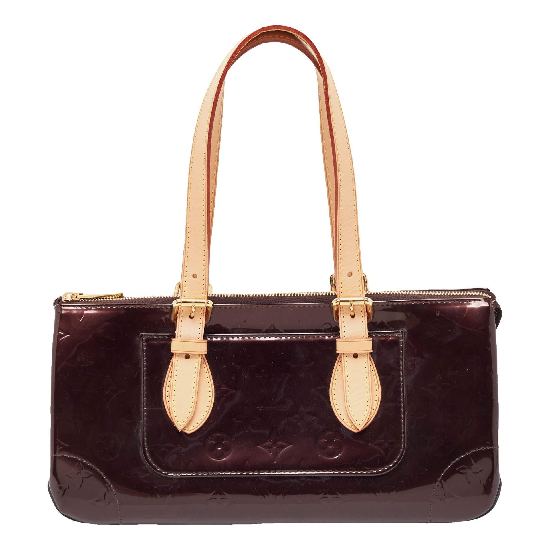 Rosewood vinyl handbag