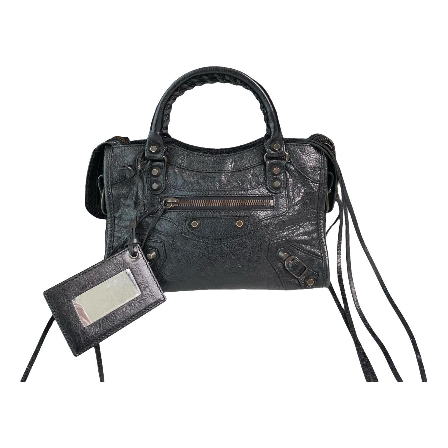 City leather handbag