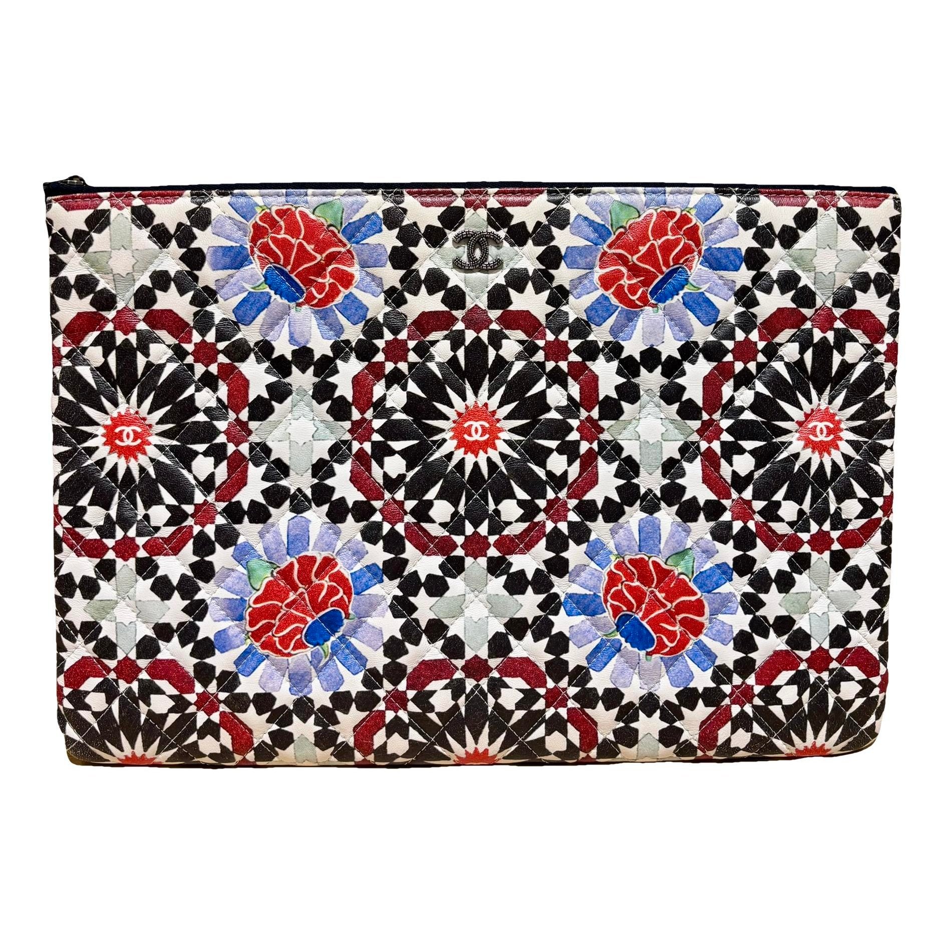 Leather clutch bag