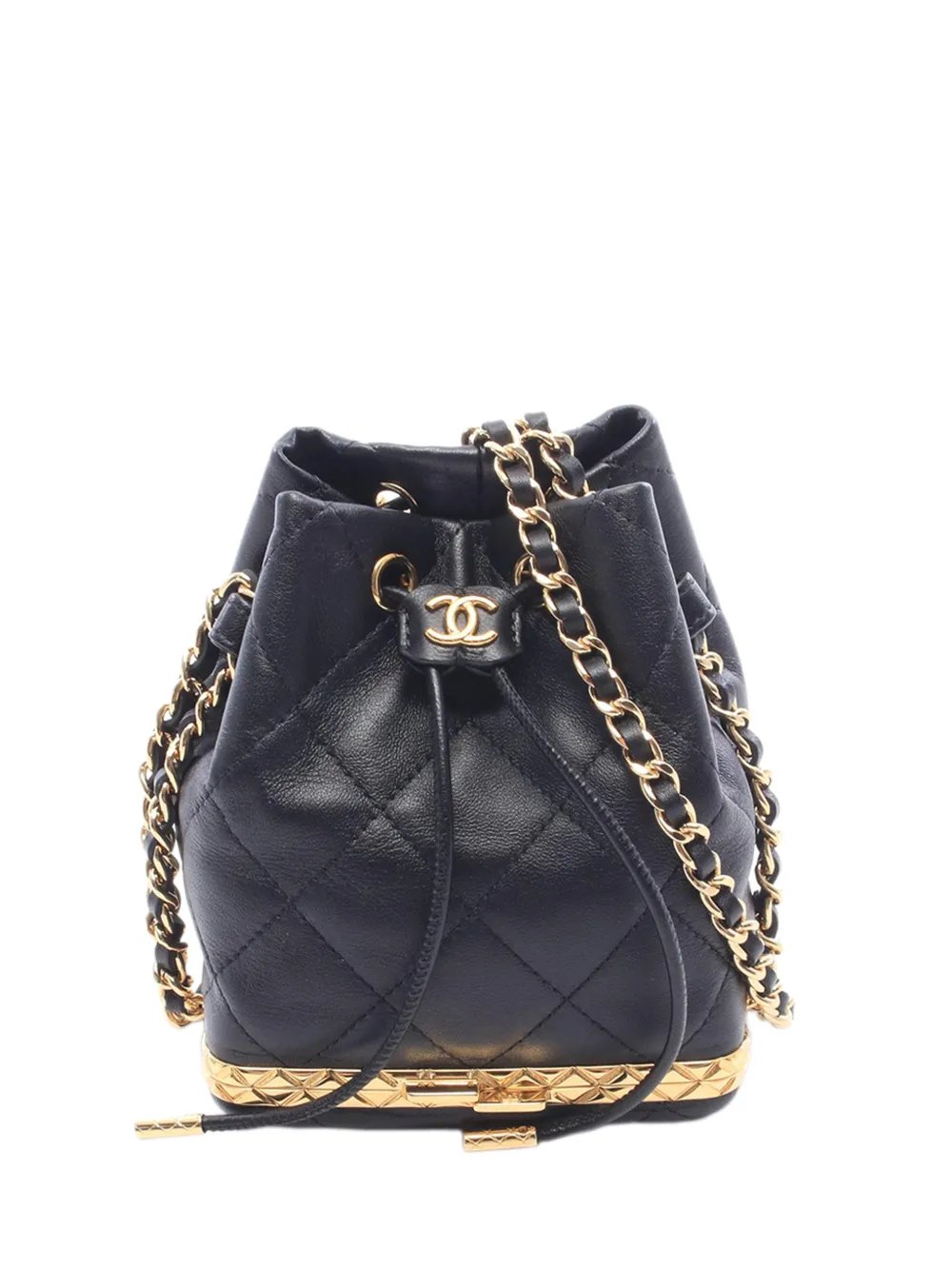 2021 Small Quilted Lambskin Metal Chain bucket bag