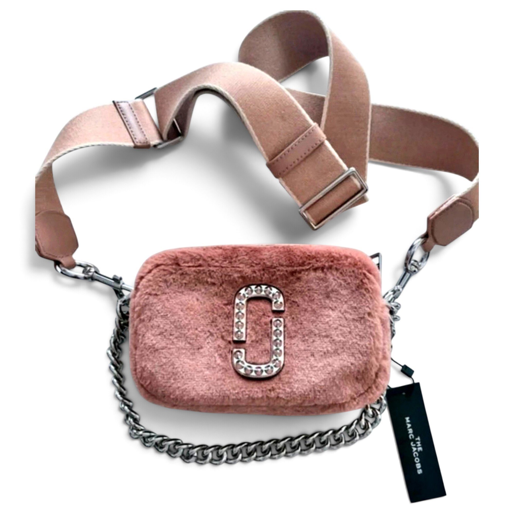 Snapshot faux fur crossbody bag
