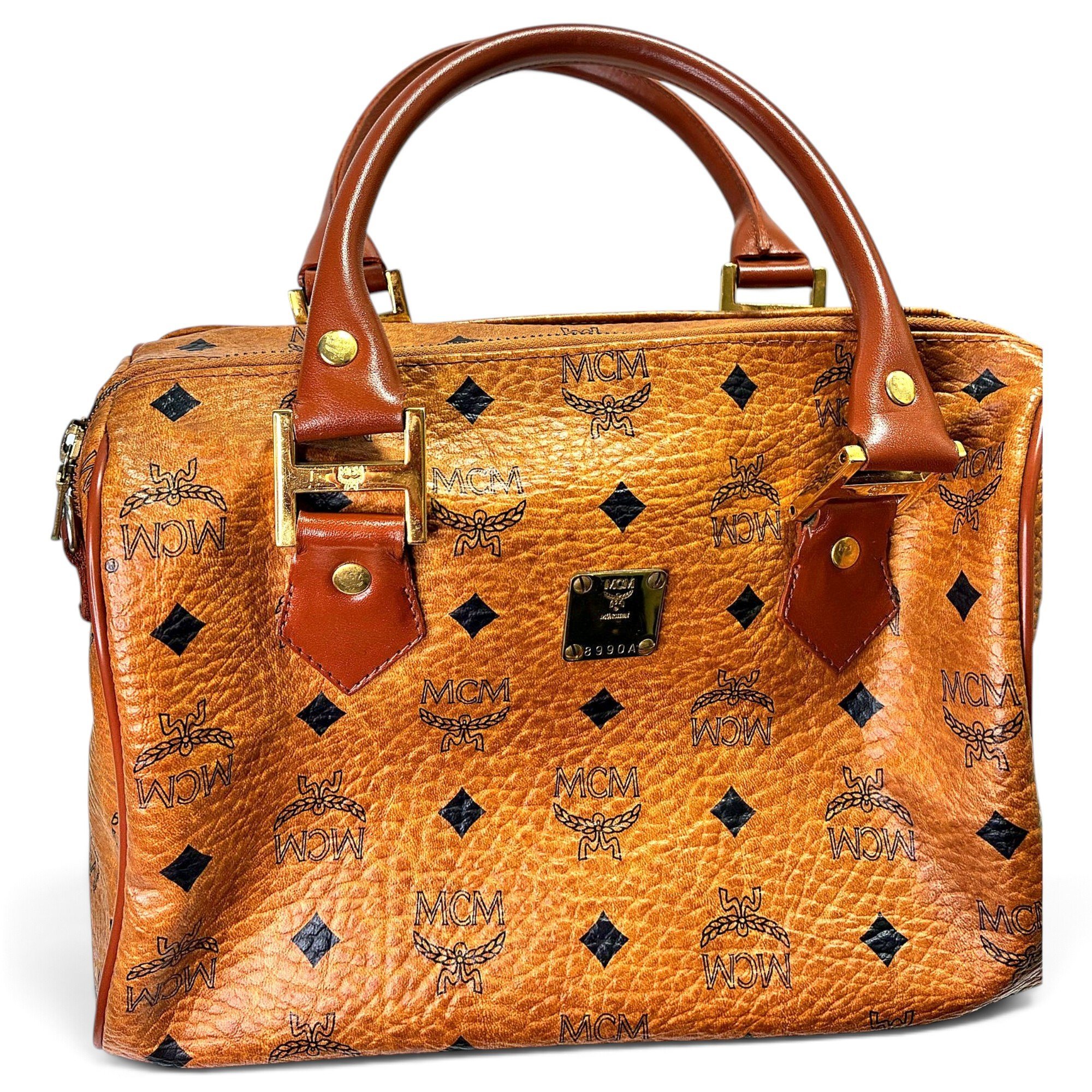 Boston leather bowling bag
