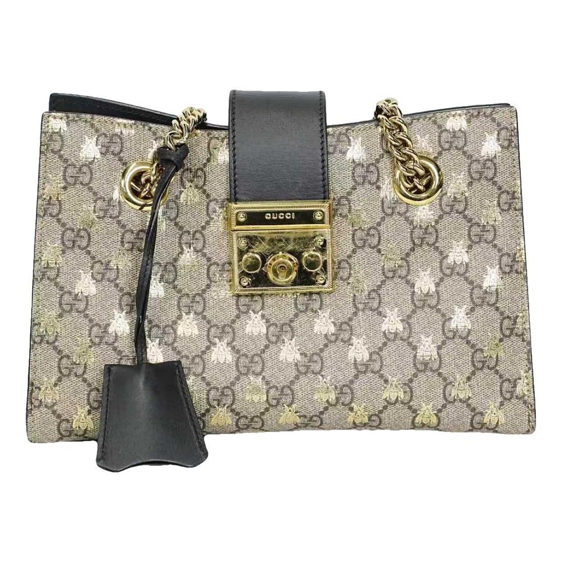 Padlock leather handbag