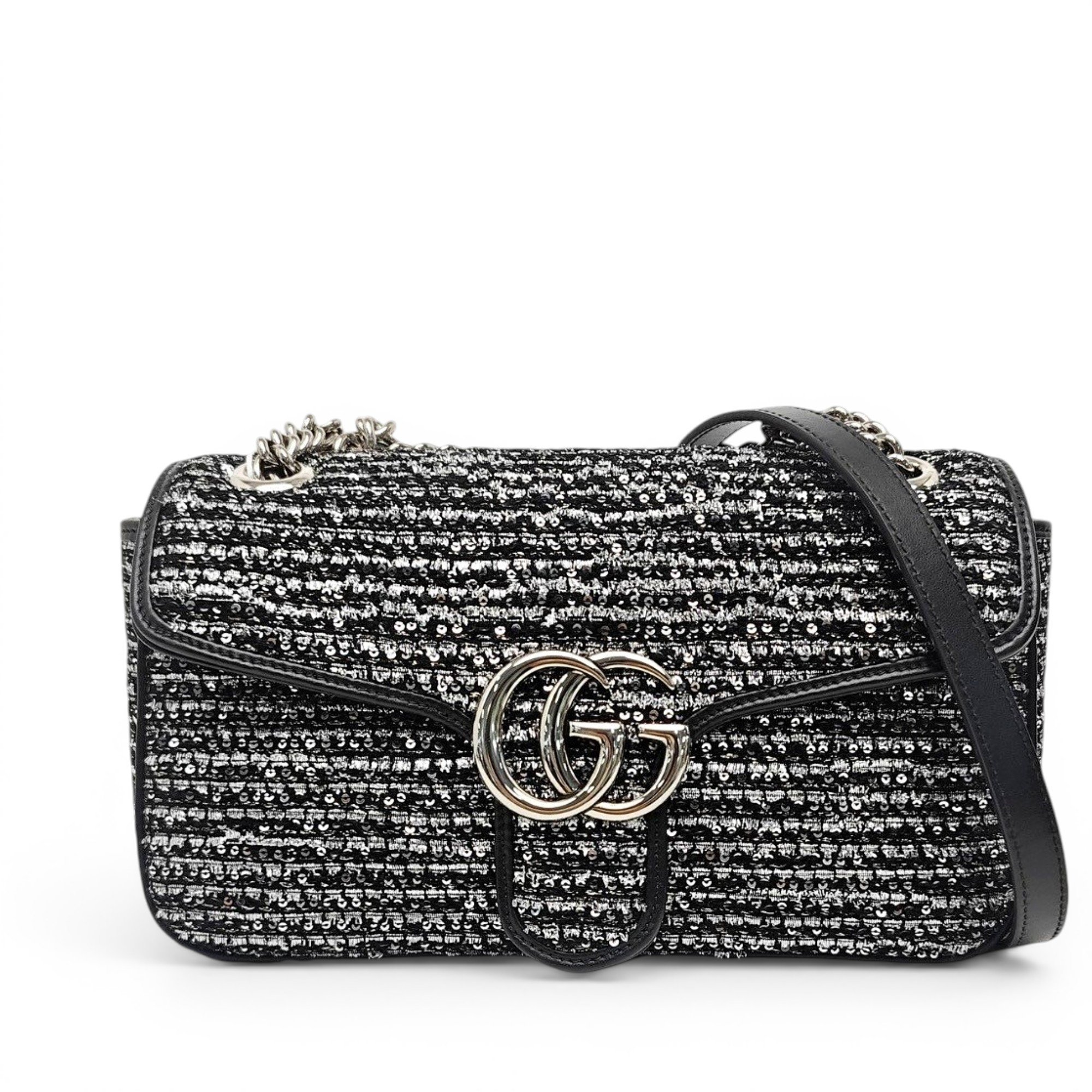 GG Marmont tweed handbag