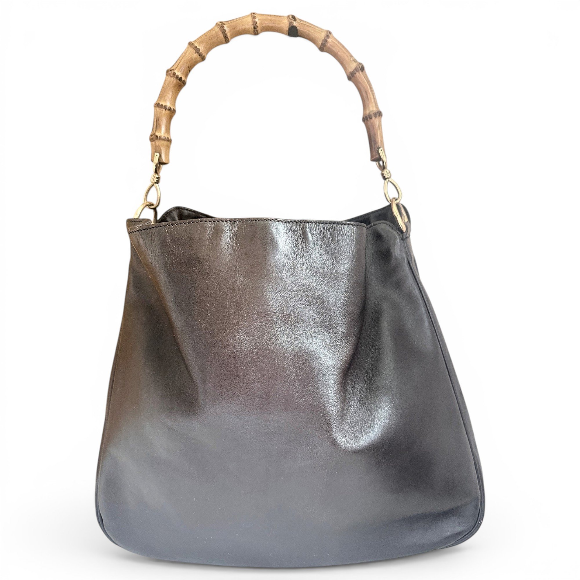 Bamboo Top Handle leather handbag
