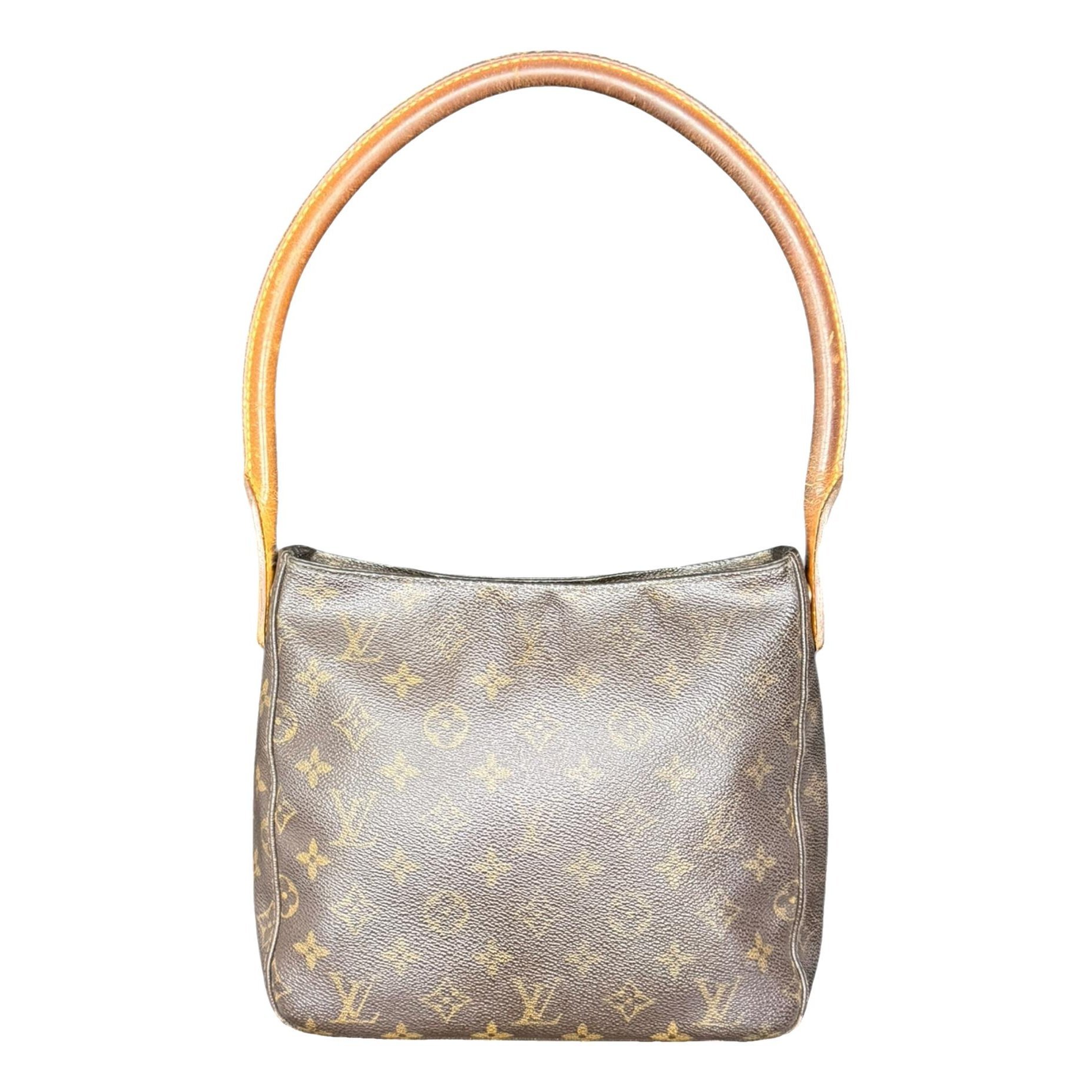 Looping leather handbag