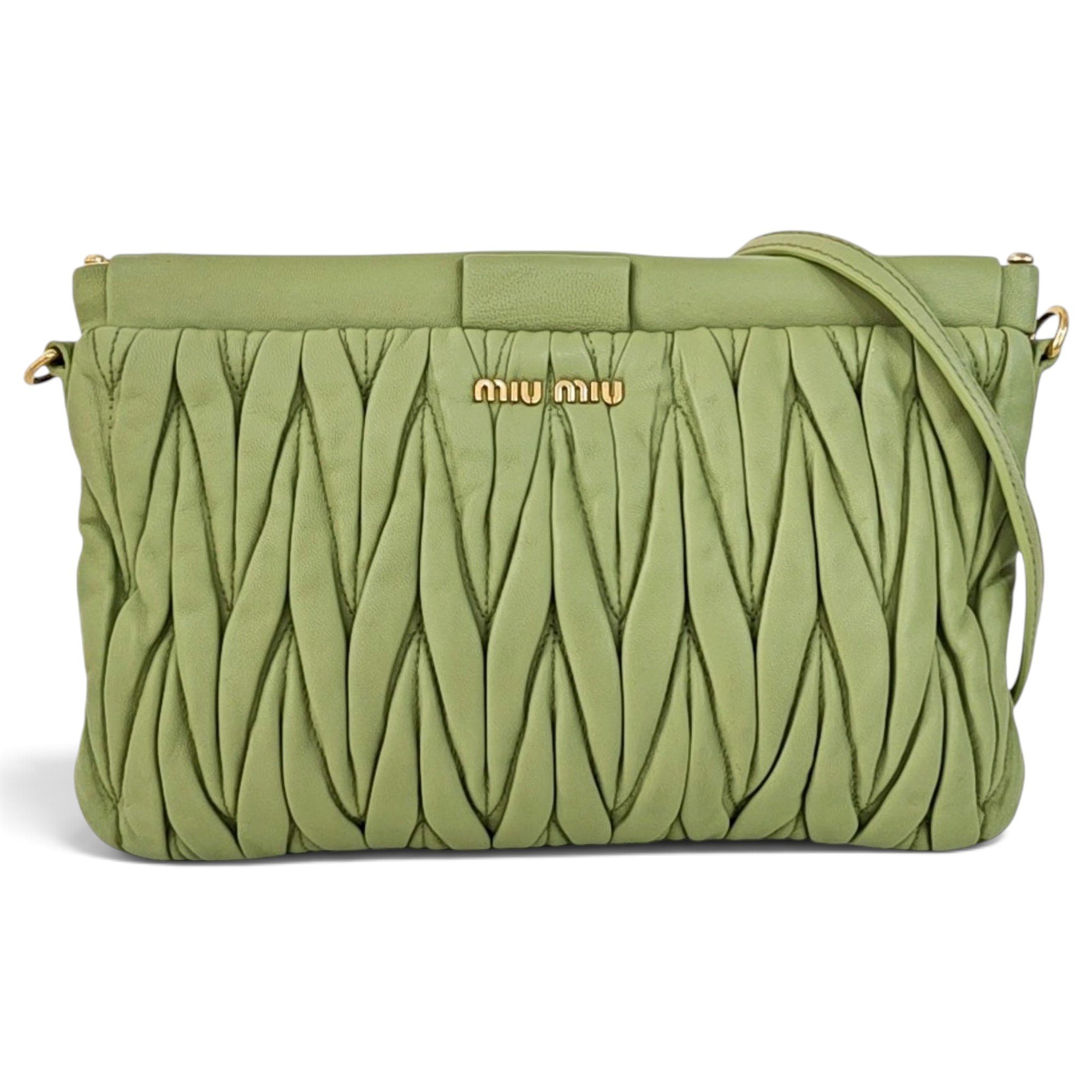 Miu Belle leather handbag