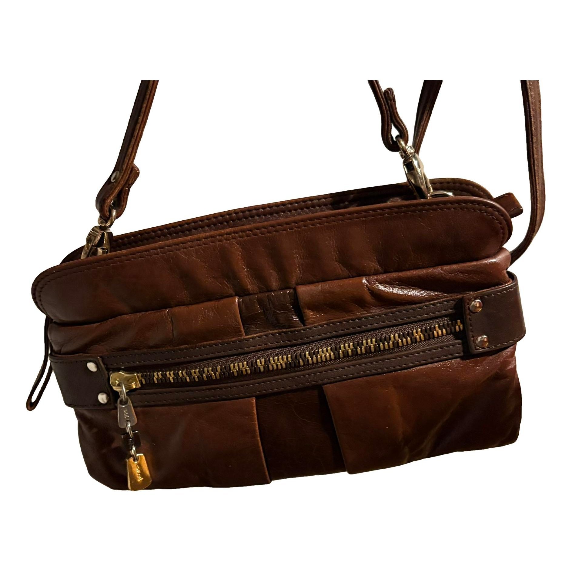 Leather clutch bag