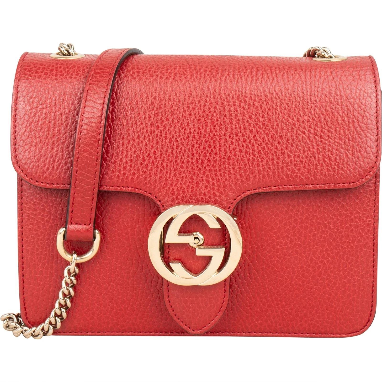 Interlocking leather crossbody bag