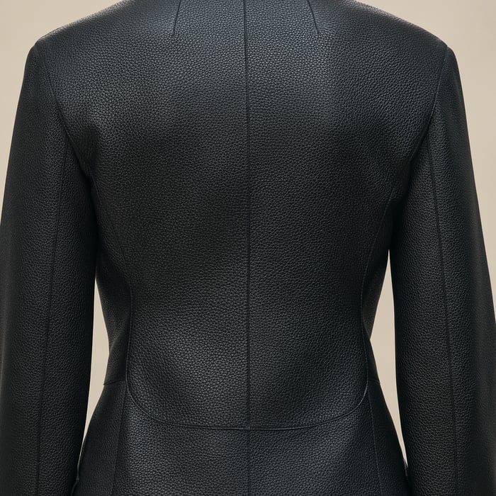Noir Equestrian Leather Coat