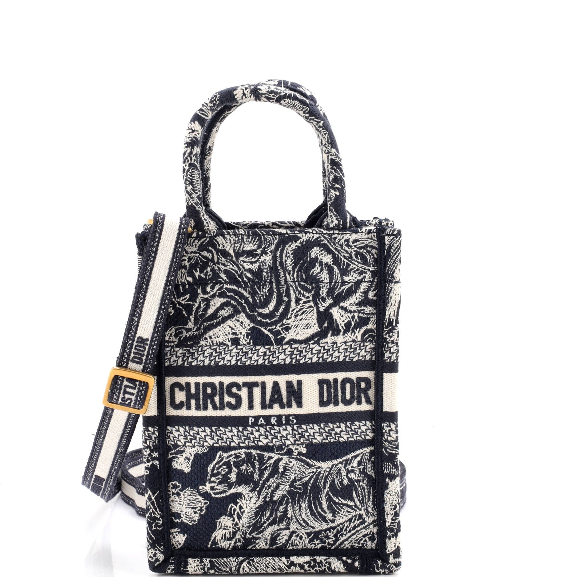 Book Tote Phone Bag Embroidered Canvas Mini