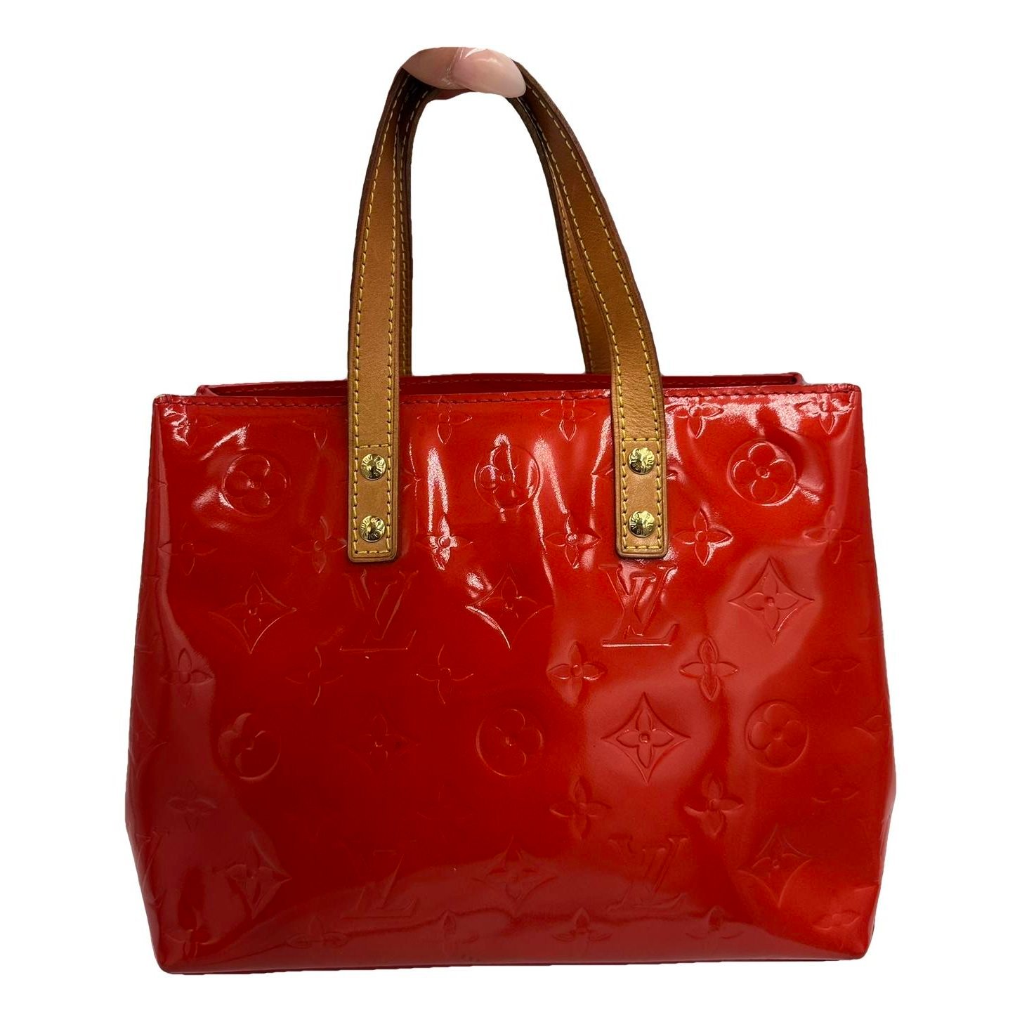 Reade patent leather handbag