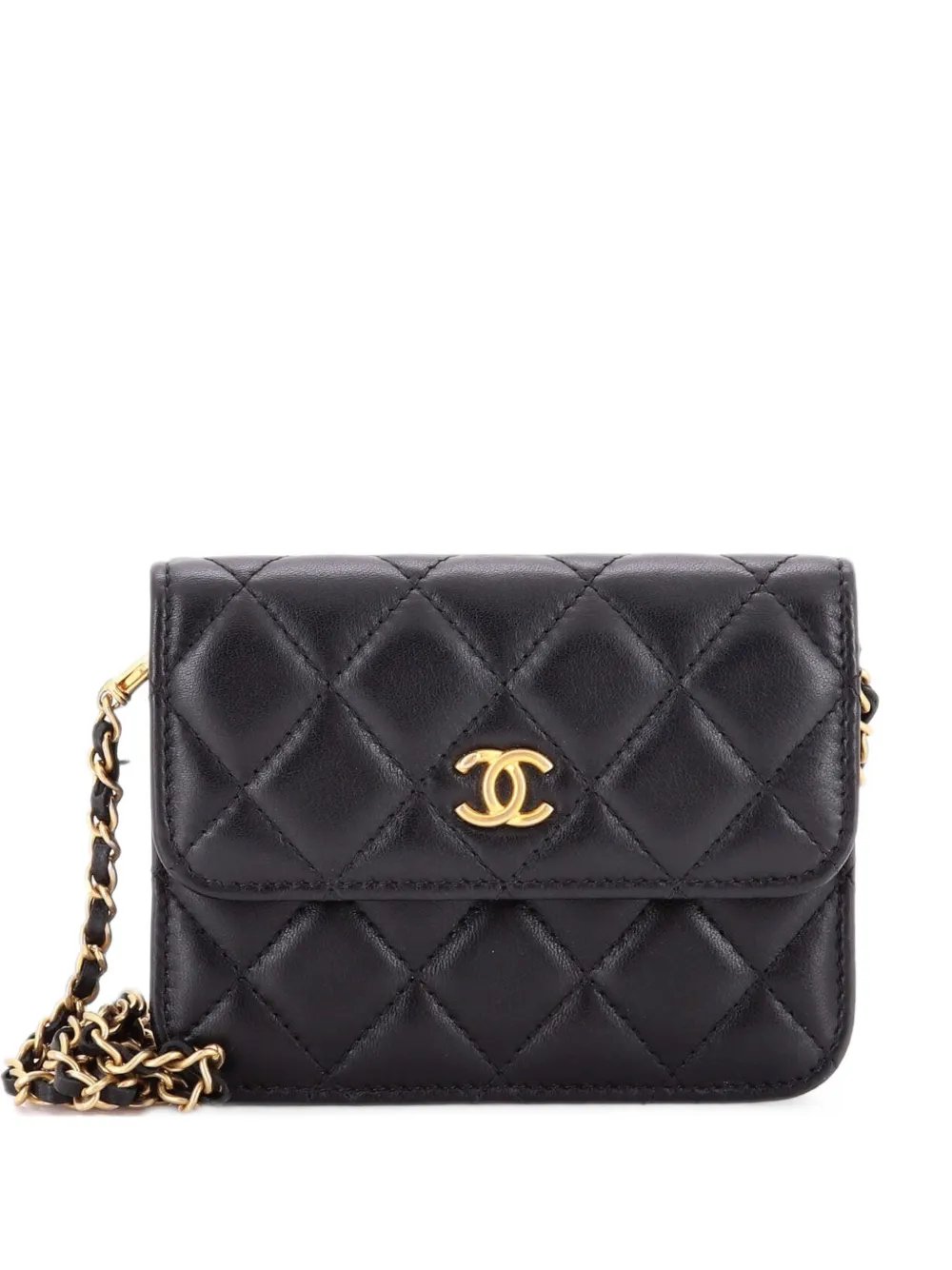 Pearl Crush Flap Clutch with Chain Quilted Lambskin Mini crossbody bag