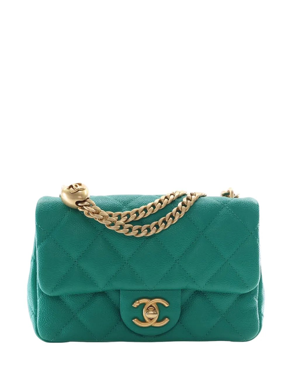 2021-2026 Mini Rectangular Quilted Caviar Sweetheart Flap crossbody bag