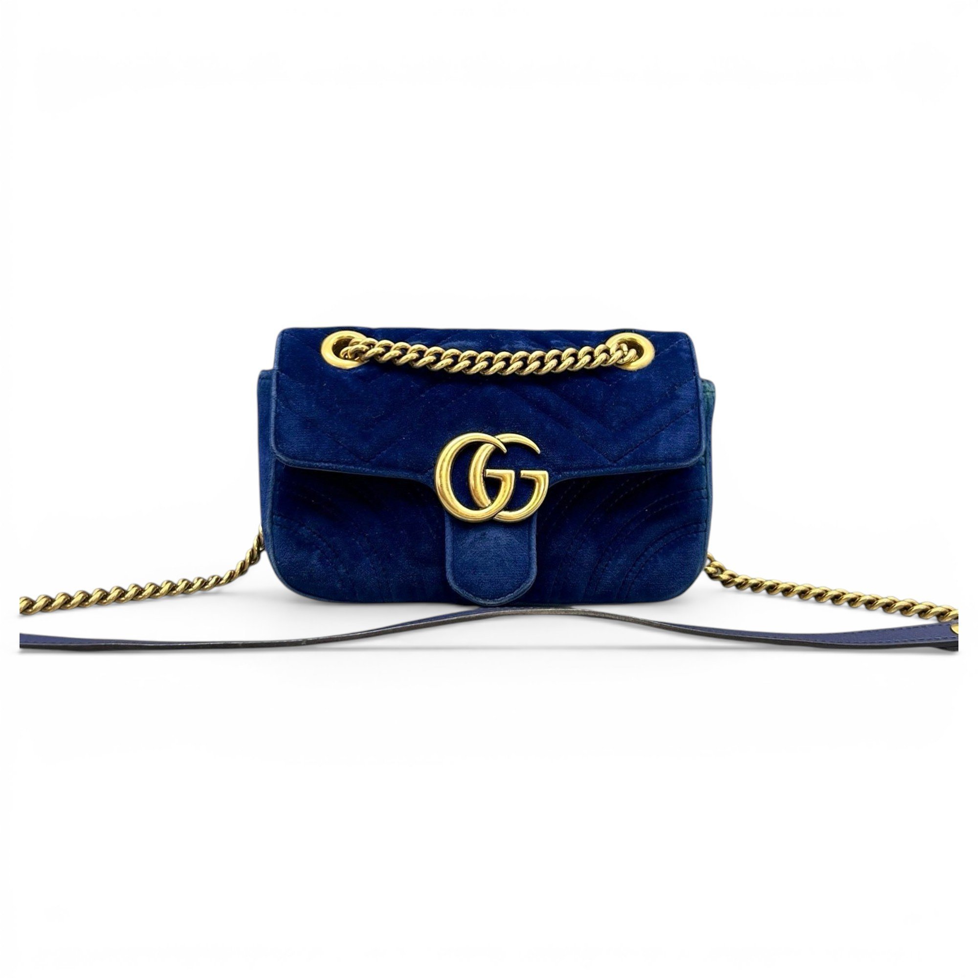 GG Marmont Chain Flap velvet handbag