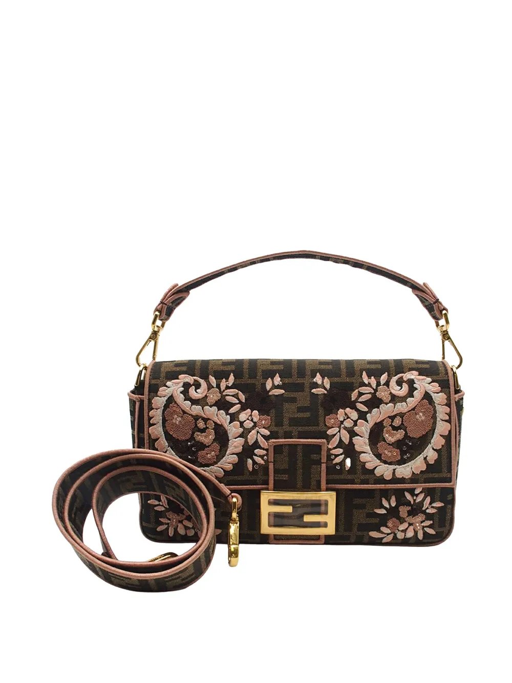 2020-2026 Zucca Embroidered Canvas Paisley Baguette satchel