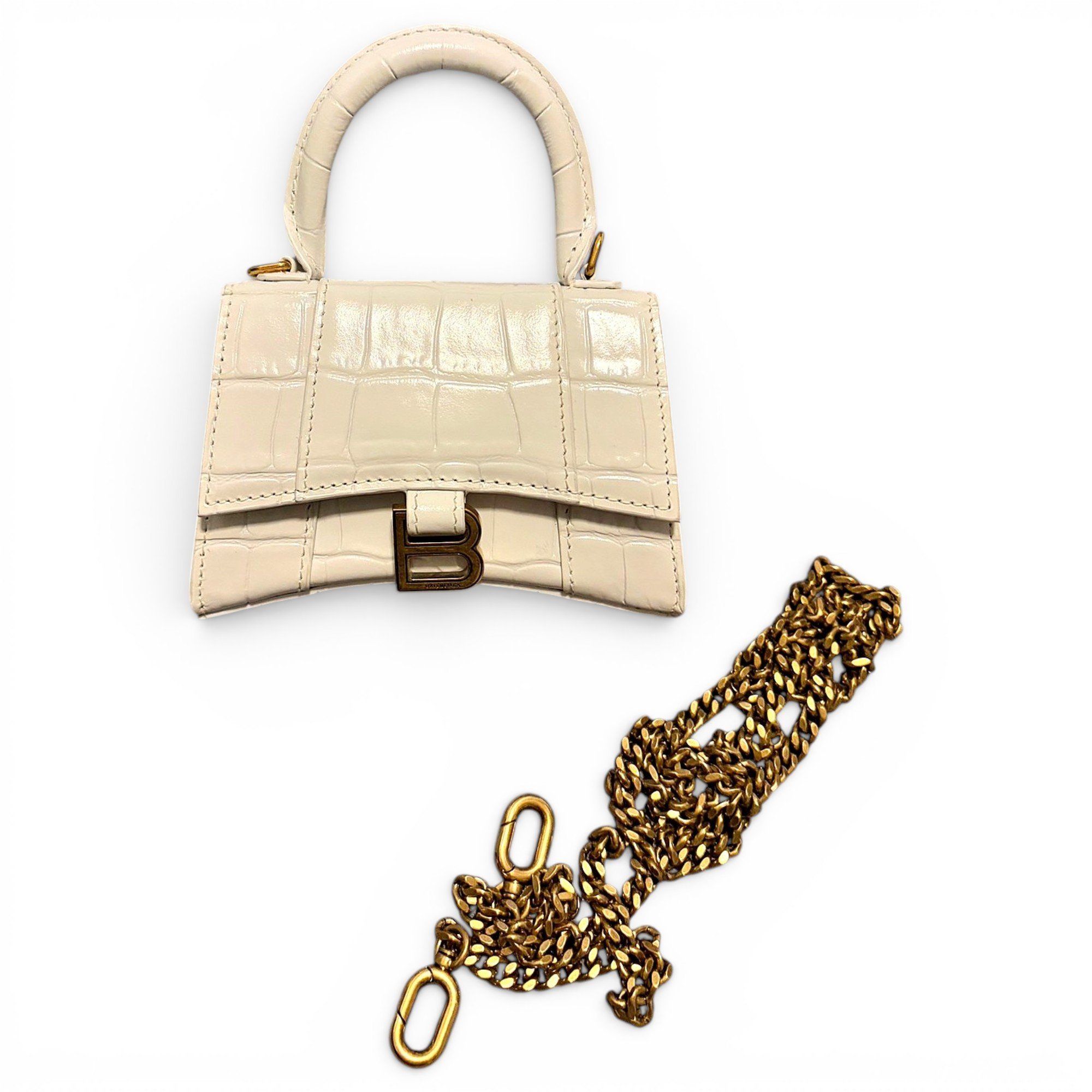 Hourglass leather mini bag