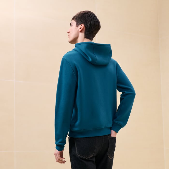 Pétrole "Metallerie Au Carre" Hooded Sweater With Leather Detail