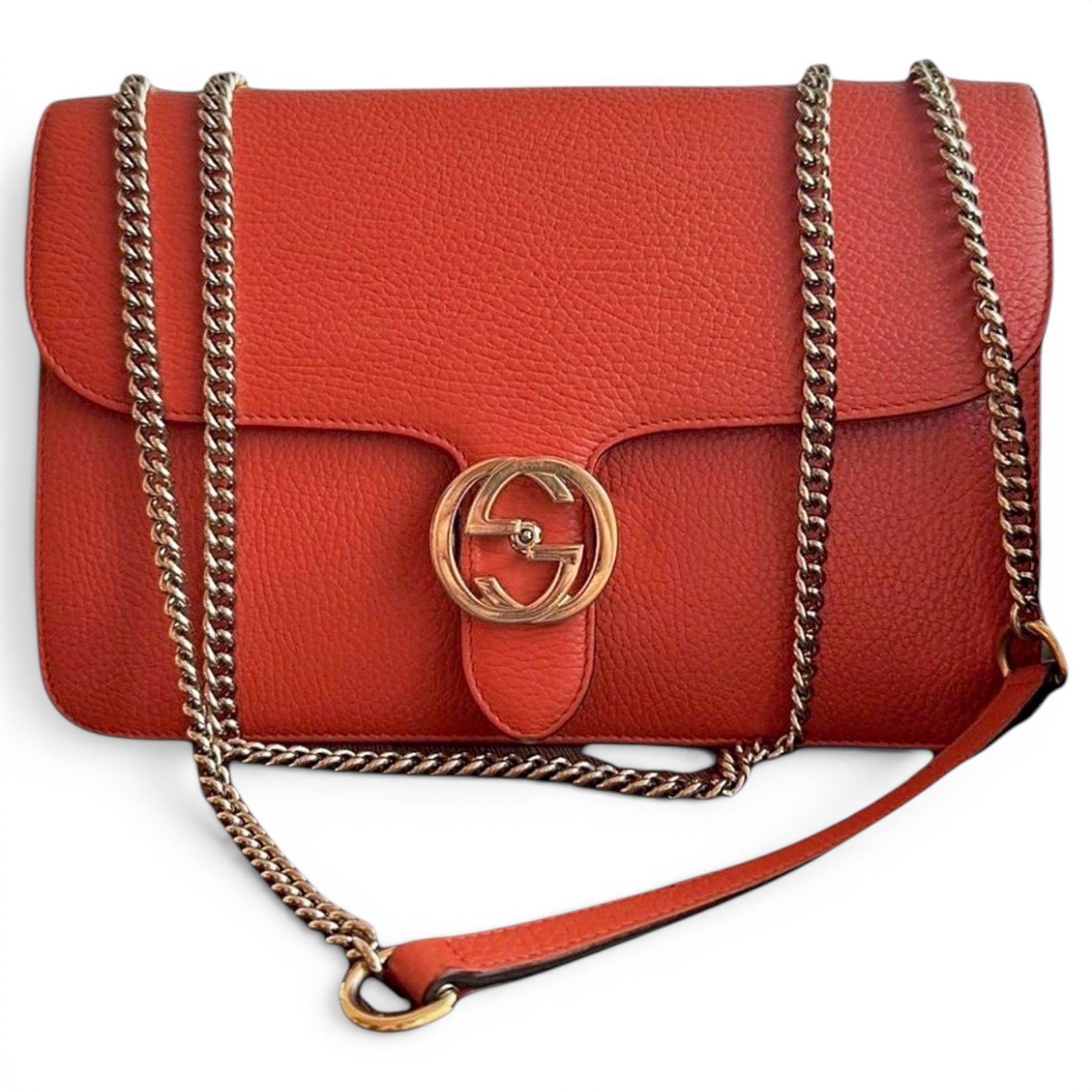 Interlocking leather handbag