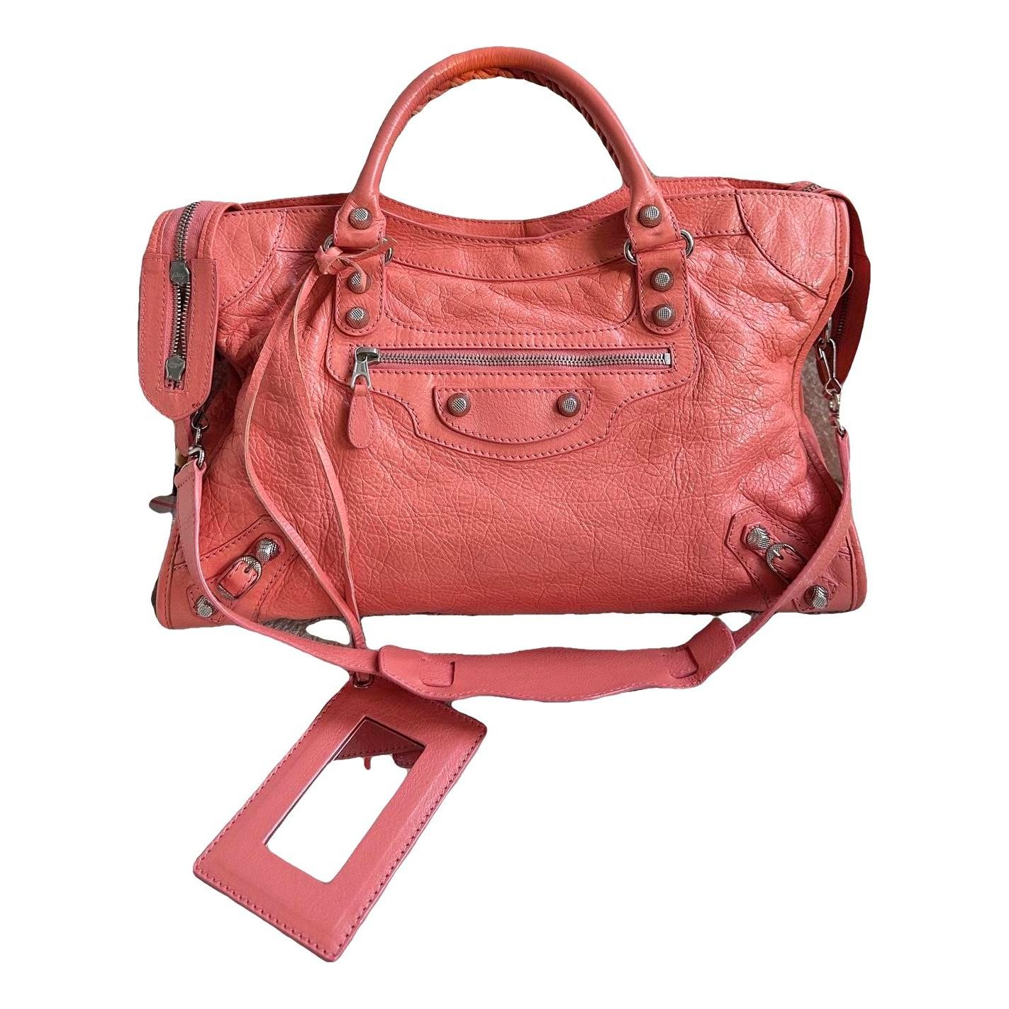 City leather handbag