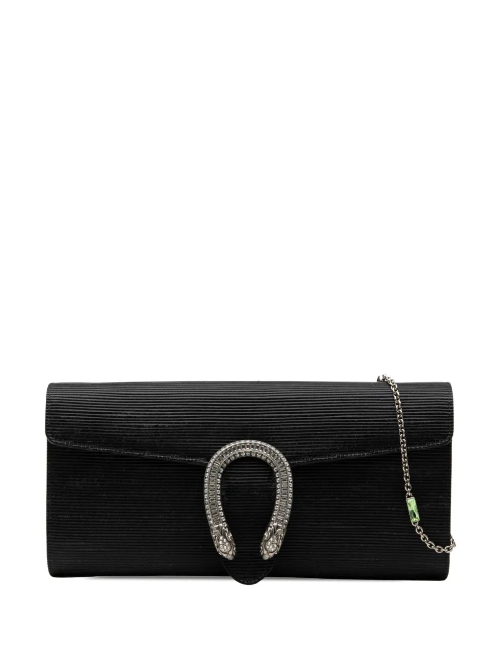 2016-2026 Ribbed Satin Crystal Dionysus Clutch on Chain shoulder bag