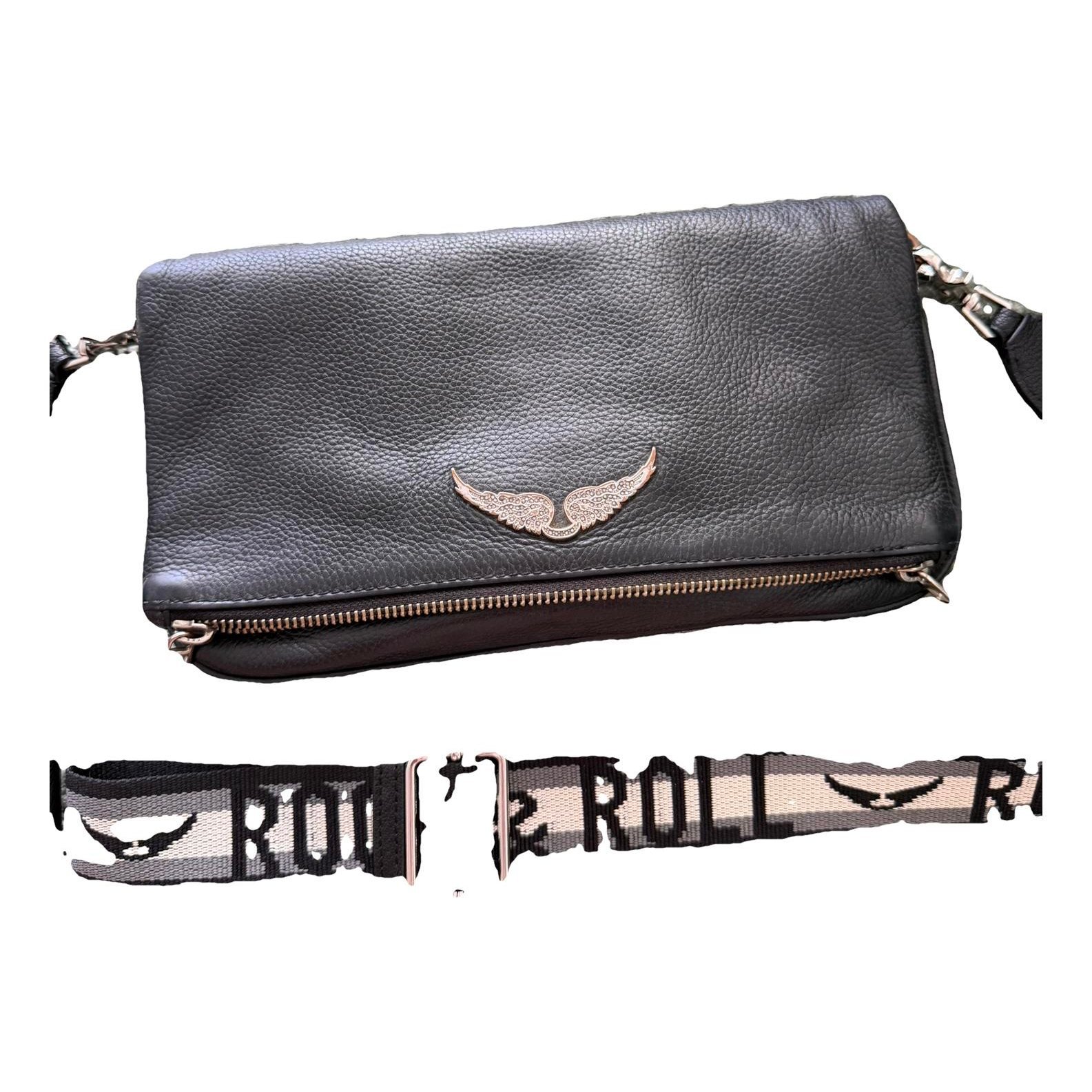 Rock leather clutch bag