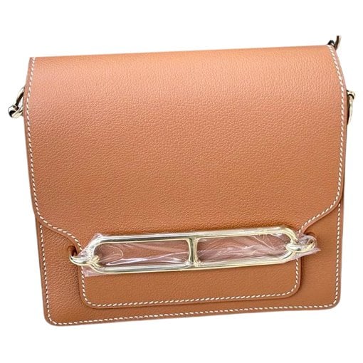 Hermes Roulis Mini Handbag Gold Evercolor Leather