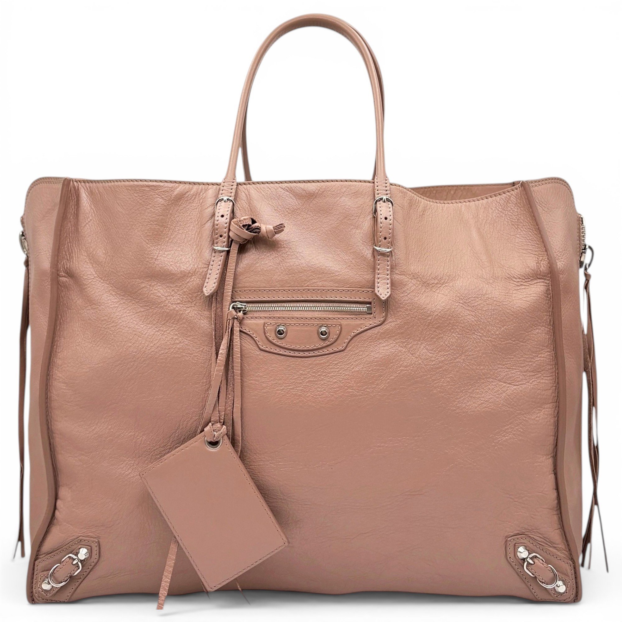 Papier pony-style calfskin tote