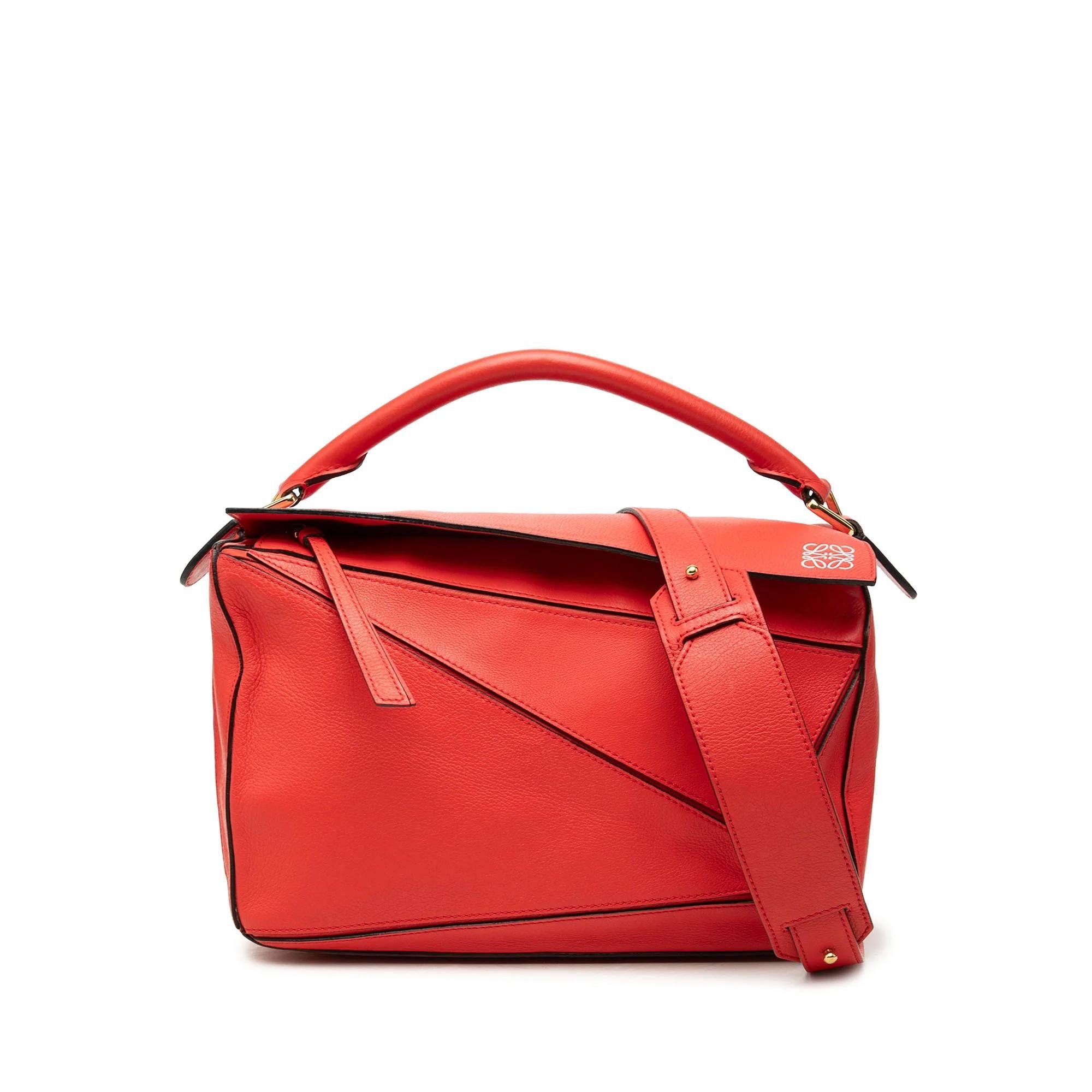 Puzzle leather handbag