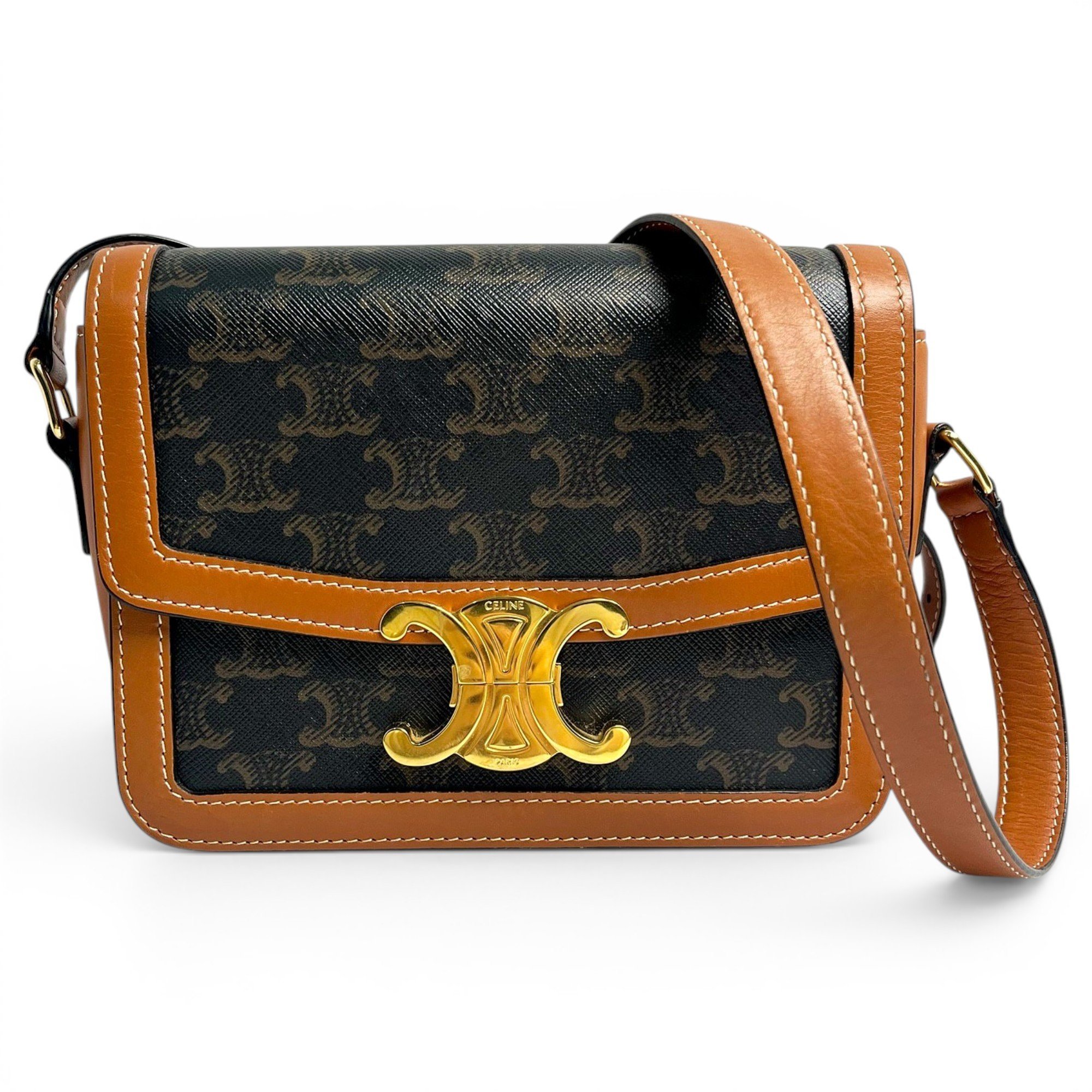 Triomphe leather handbag