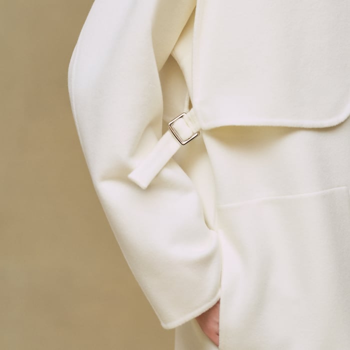 Blanc Naturel Long Storm Flap Coat