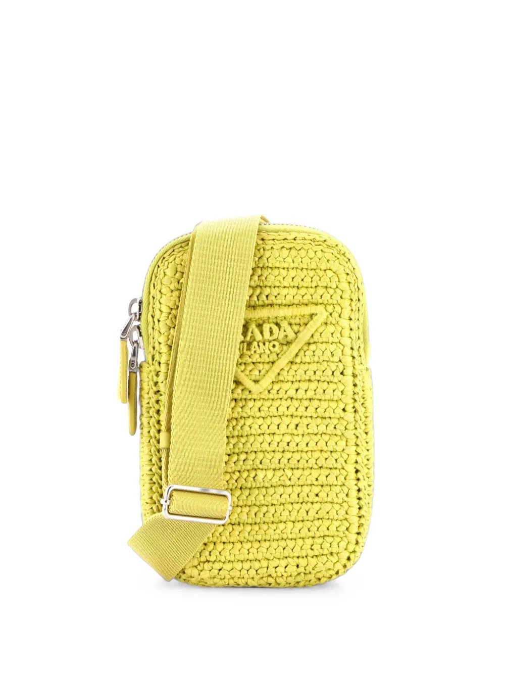 Zip Phone Holder Raffia crossbody bag