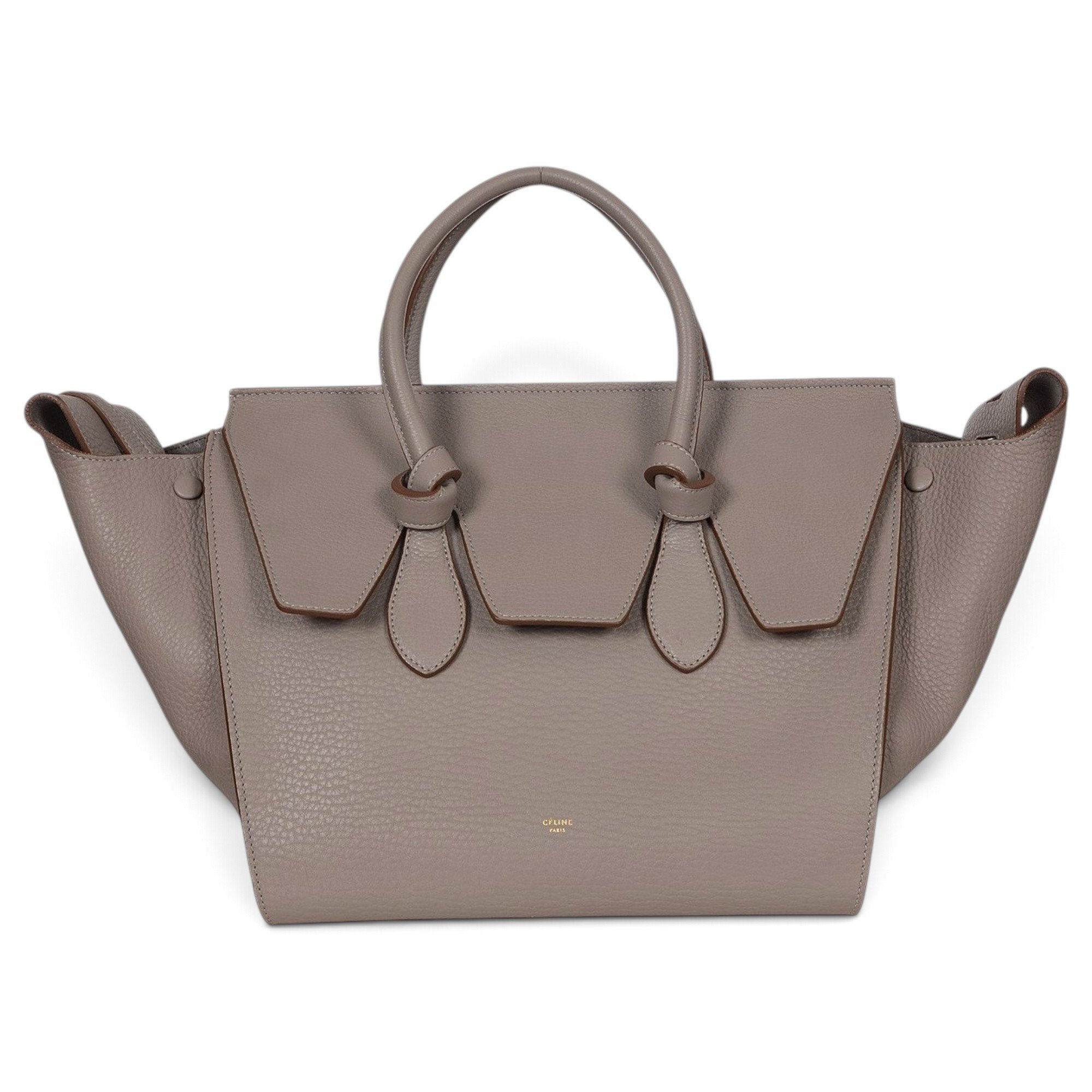 Tie leather handbag