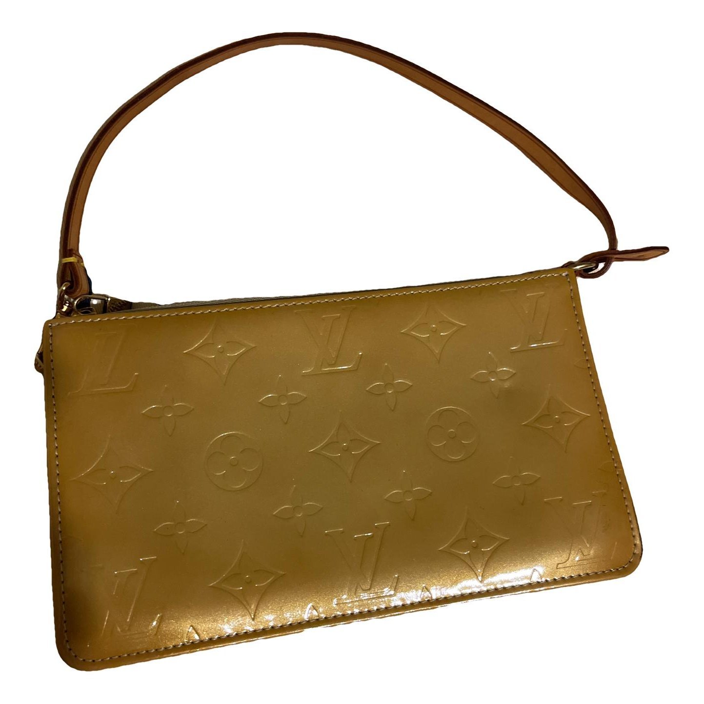 Patent leather clutch bag