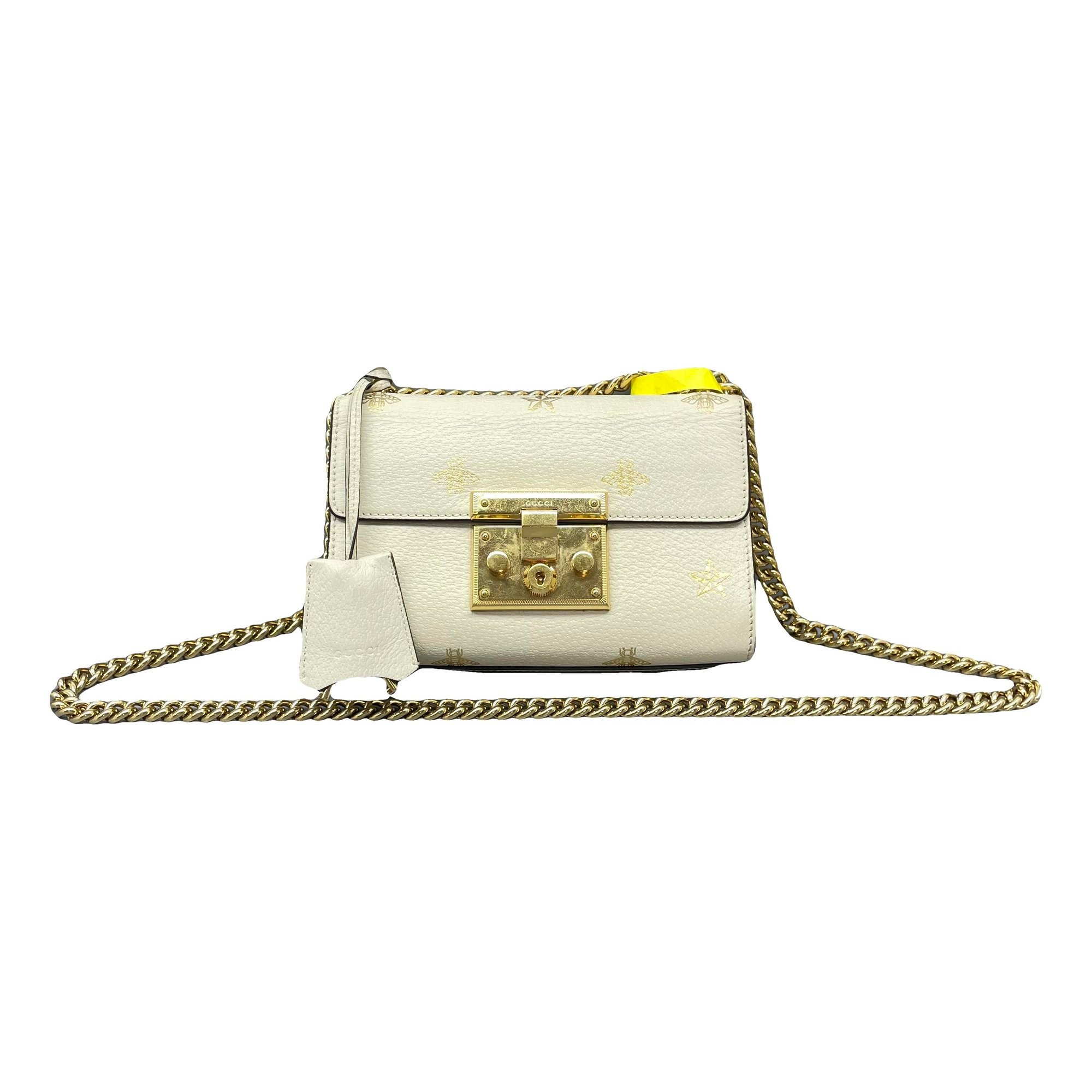 Padlock leather handbag