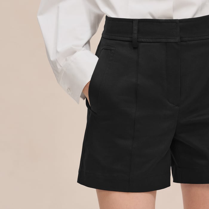 Noir Double Cotton Twill Shorts