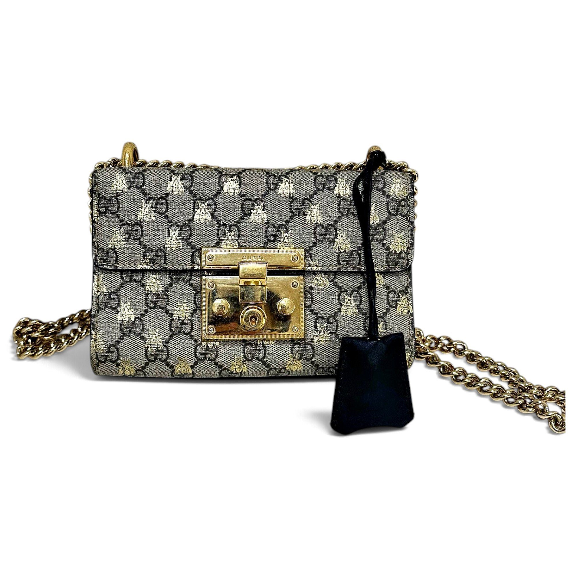 Padlock leather handbag
