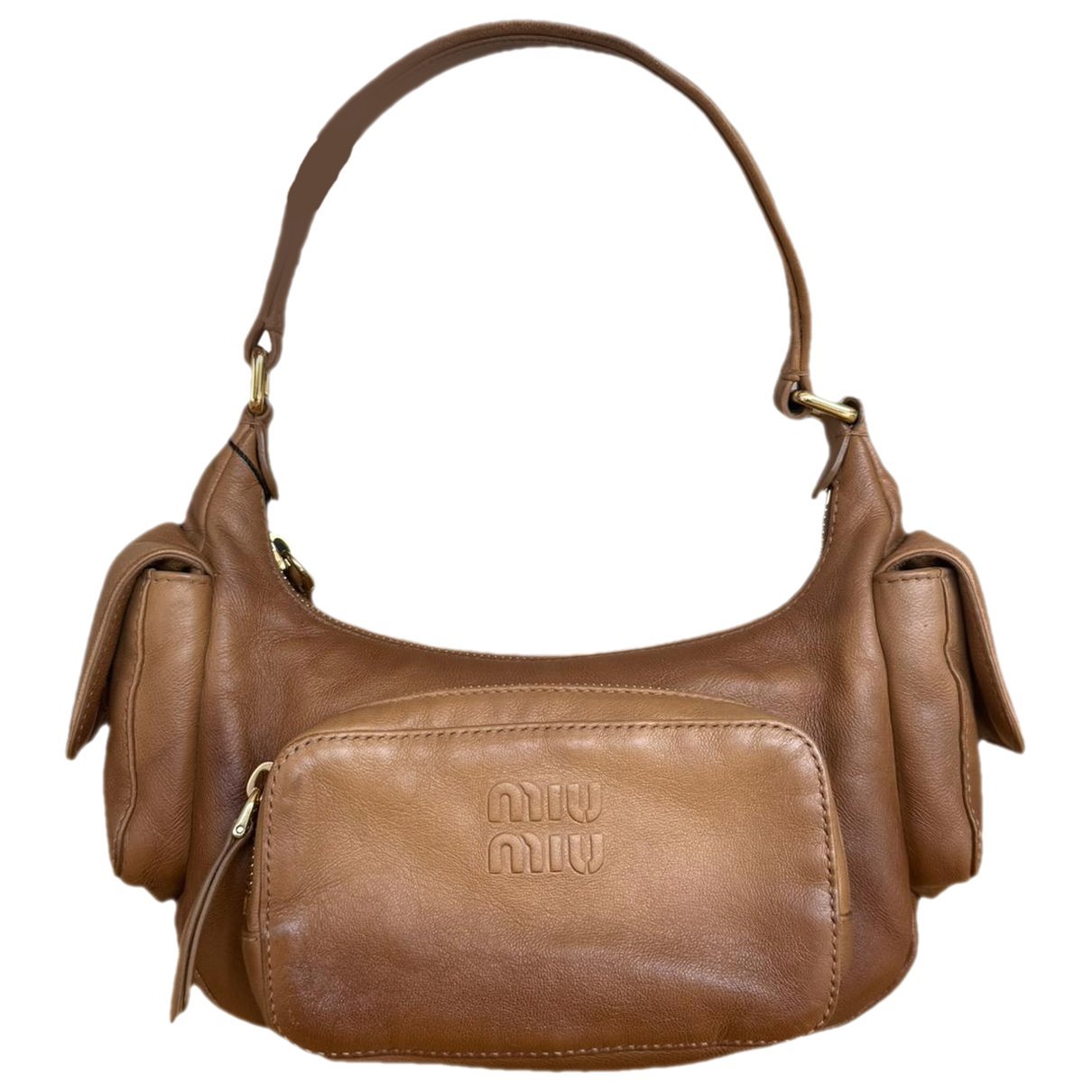Pocket leather handbag
