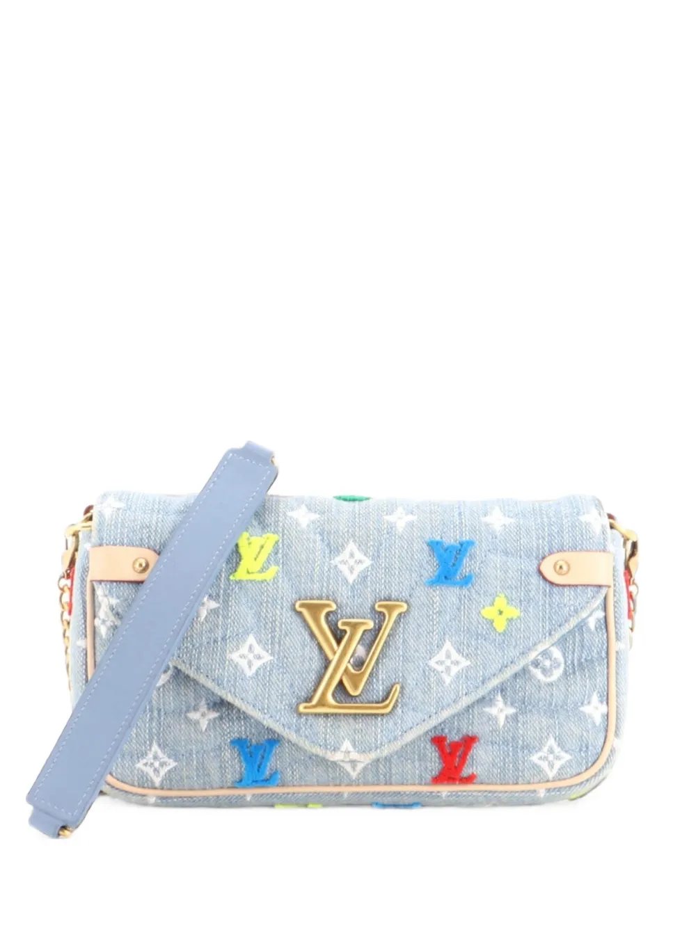 Louis Vuitton New Wave Chain Pochette Monogram Embroidered Quilted Denim crossbody bag