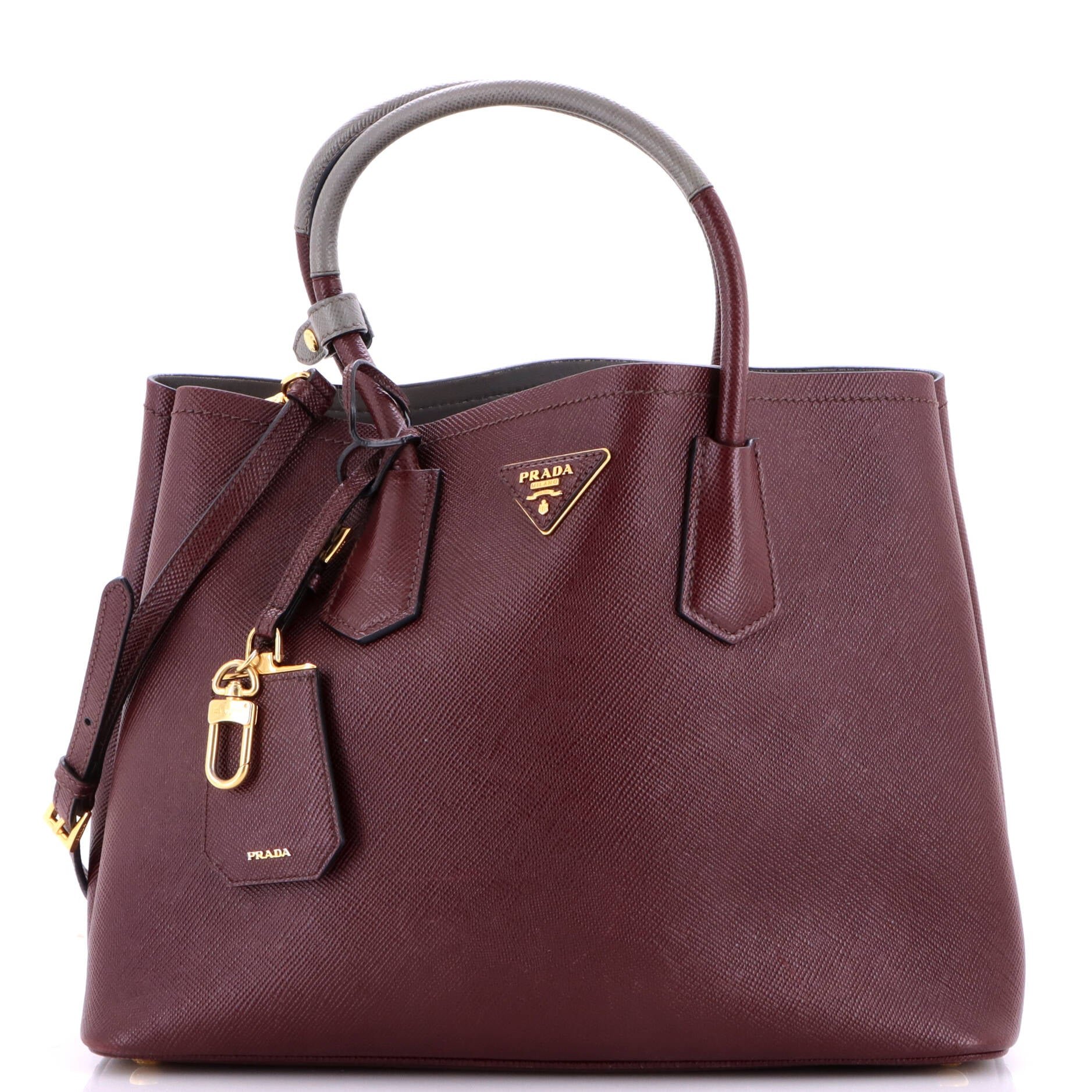 Cuir Double Tote Saffiano Leather Medium