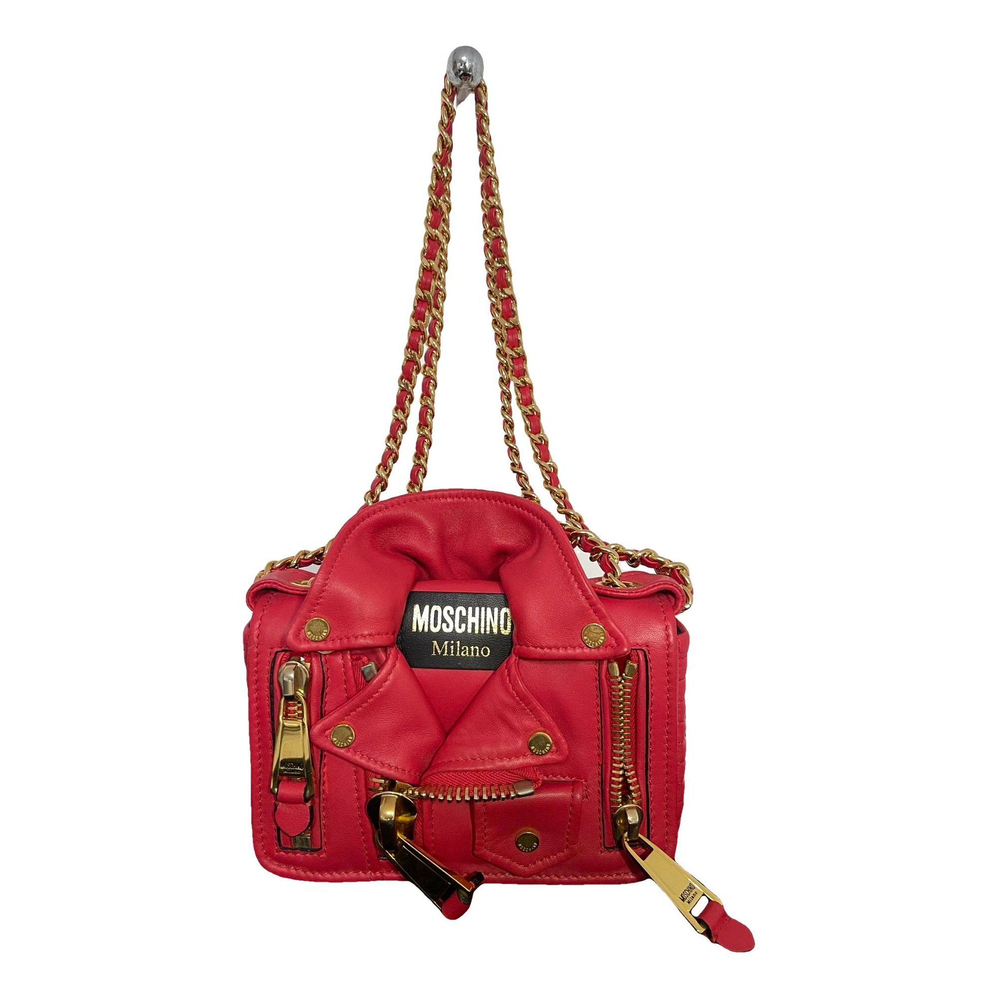 Biker leather clutch bag