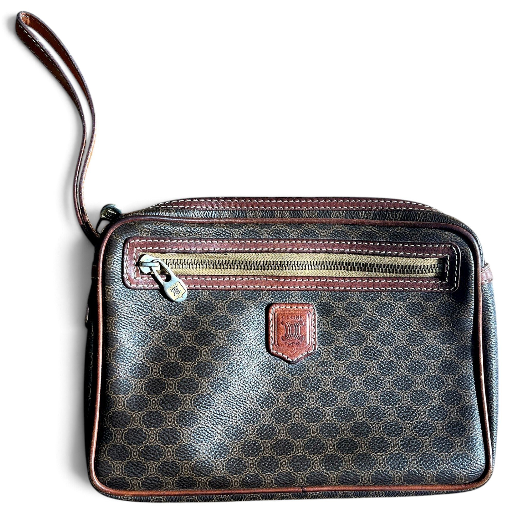 Leather clutch bag