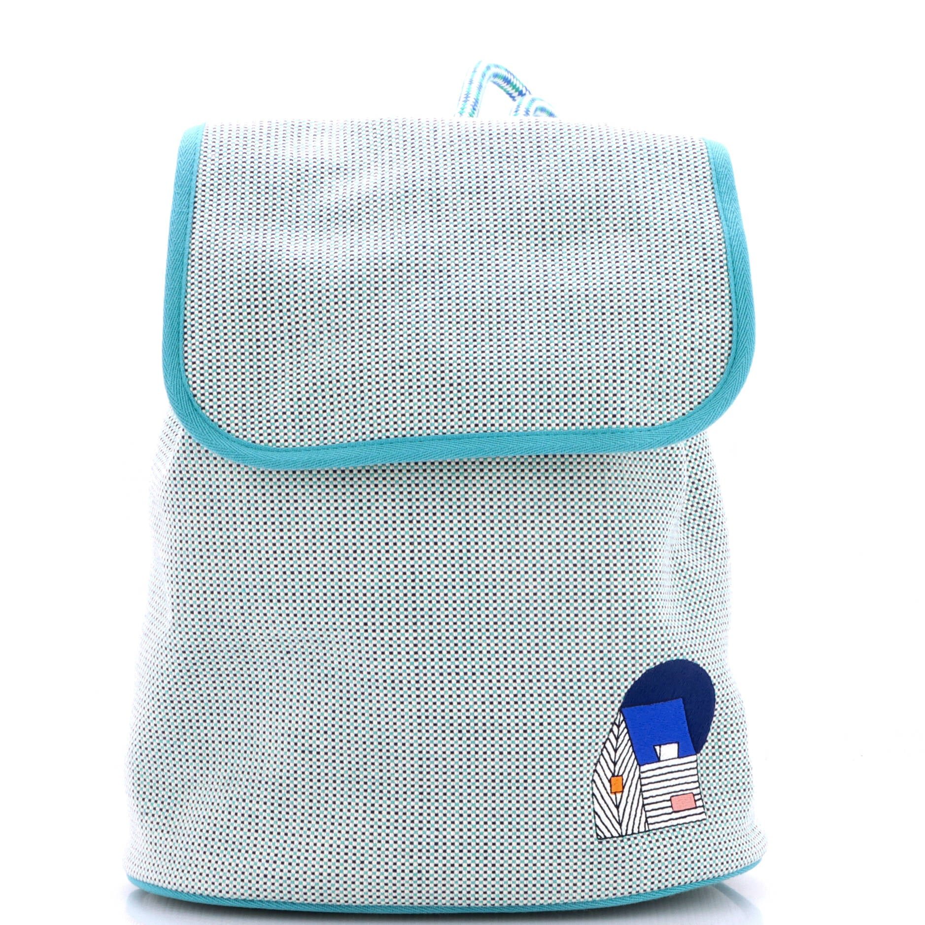 Les Cabanes Backpack Embroidered Toile
