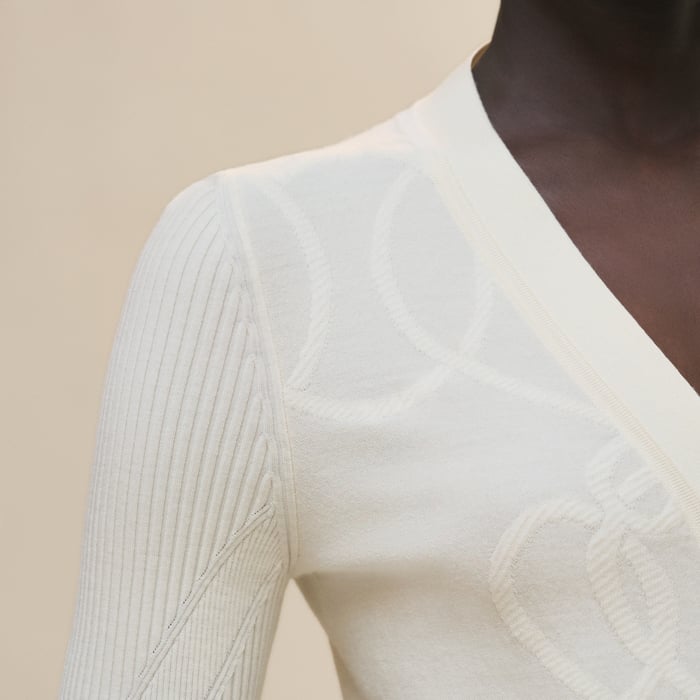 Blanc Naturel "Palefroi Remix" Light Half-length Sleeves Long Cardigan