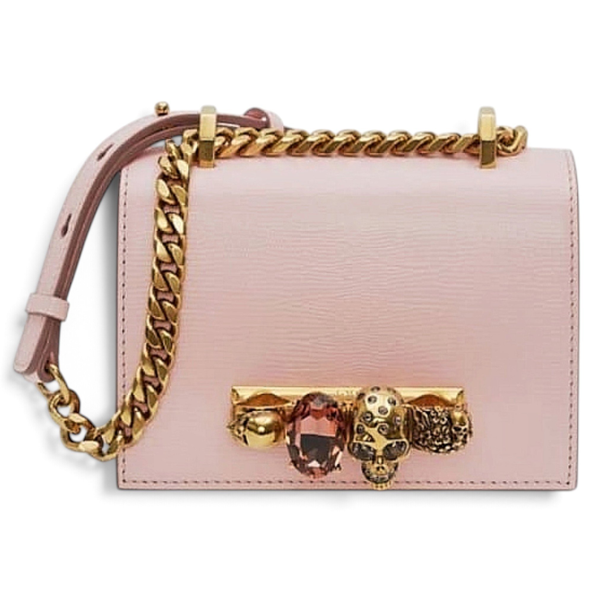 Skull leather crossbody bag