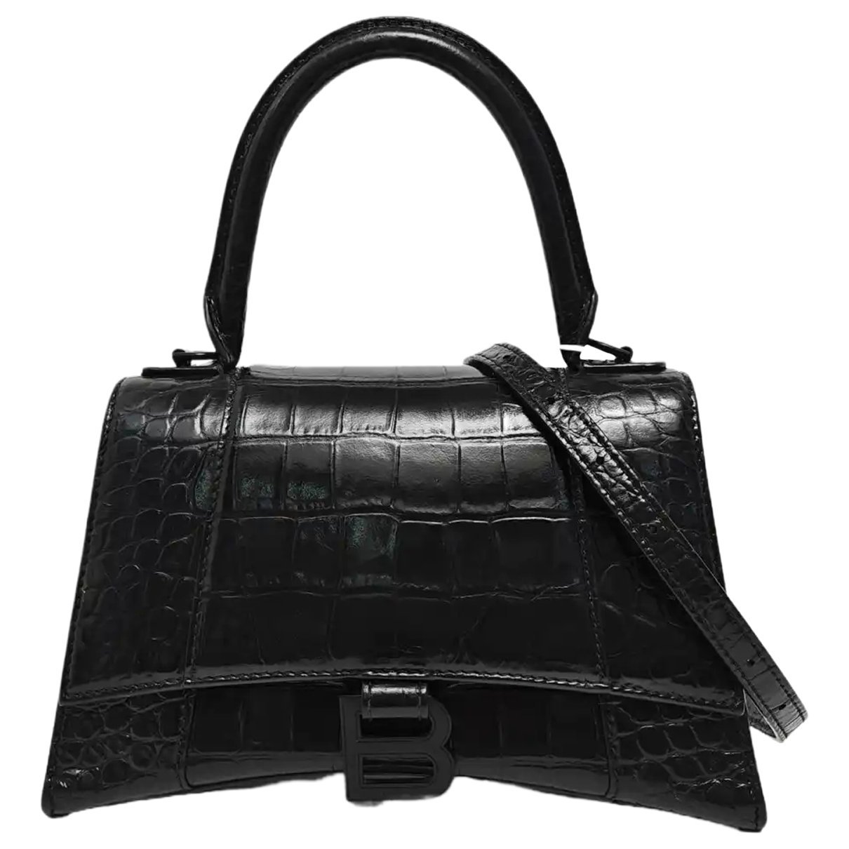 Hourglass leather handbag