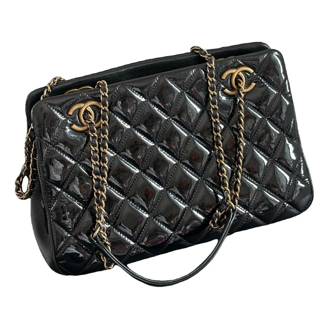 Patent leather handbag