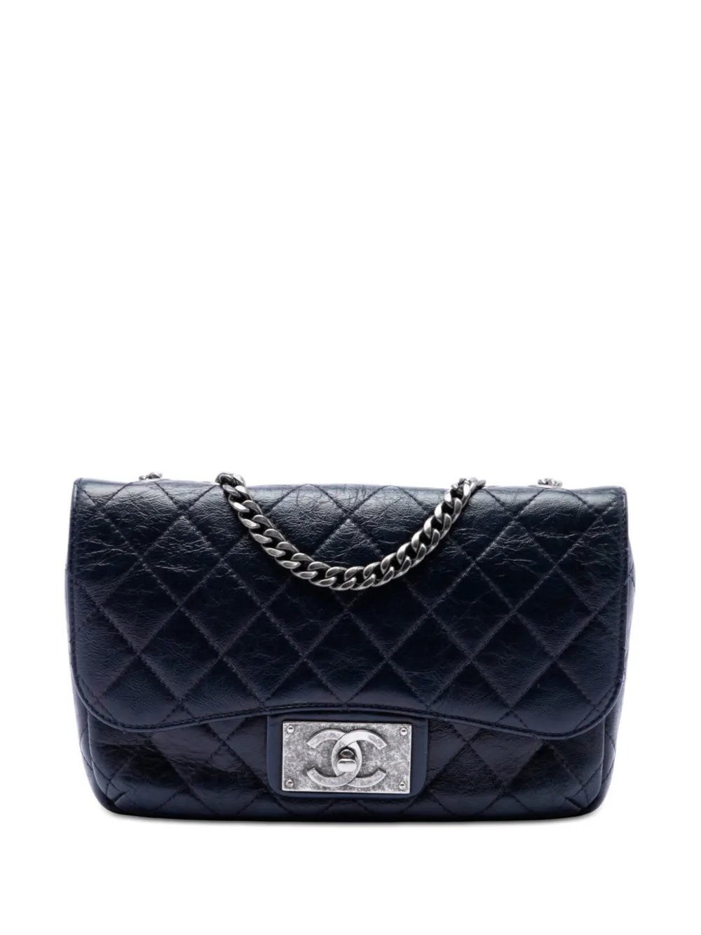 2015-2016 Medium Quilted Glazed Calfskin CC Plate Flap crossbody bag