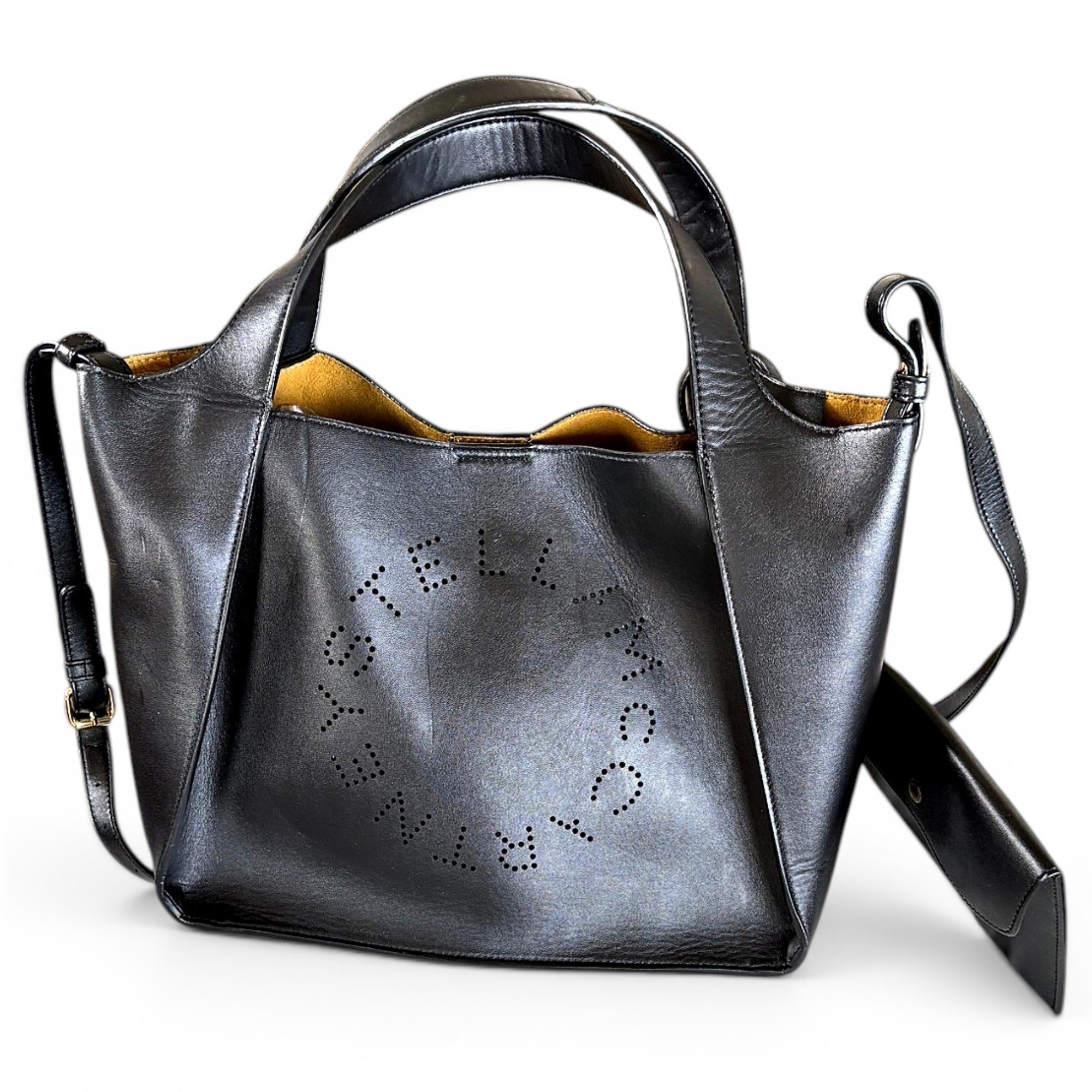 Logo vegan leather handbag